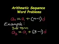 Arithmetic Sequence Word Problems - 1 to 5