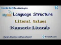 SQL Literals Data Types in SQL RDBMS MySQL Numeric Literals