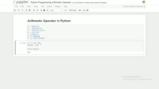 Python Programming Part 6 Arithmetic Operators in Python