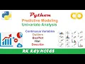 Predictive Modeling Univariate Analysis Continuous Variables Outliers Box Plot Hist RK