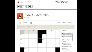 The Atlantic Crossword 2025