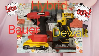 Harbor Freight s bauer glue gun with a dewalt batter battery adapter a hybrid is born
