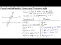Geometry - Proofs with Parallel Lines and Transversals