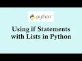 Python basic course Using if Statements with Lists in Python
