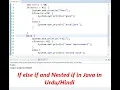 If Else if and Nested if
