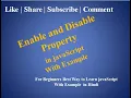 javaScript Tutorial For Beginners 31 Enable and Disable property in javaScript
