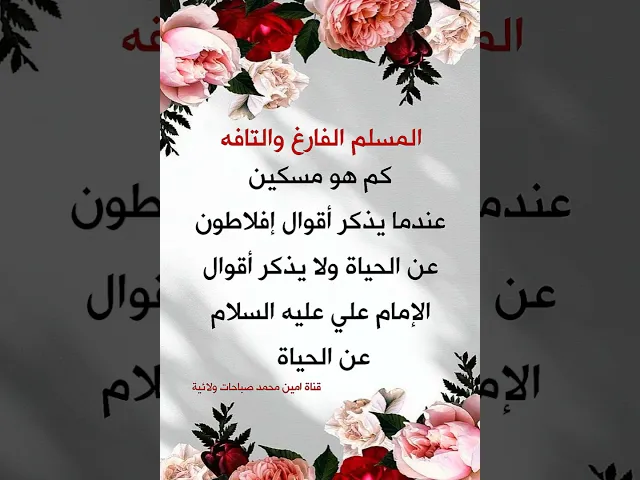 ⁣يذكر أقوال إفلاطون ولا يذكر أقوال الإمام علي عليه السلام.. إحذر من المسلم الفارغ التافه