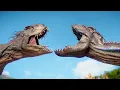 Download Lagu INDORAPTOR vs SCORPIOS REX vs TORO CARNOTAURUS - Jurassic World Evolution 2