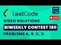 Leetcode Biweekly Contest 180 Solutions - A to D by Vibhaas TLE Eliminators