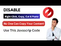 Disable Right Click Copy Cut Paste using JavaScript 2023 How to stop copying content from website