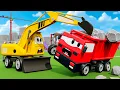 Download Lagu Crashed Dump Truck - Excavator, Bulldozer, Crane Rescue Dump Truck | Toy City Construction