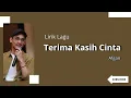 Download Lagu Lirik Lagu Afgan - Terima Kasih Cinta
