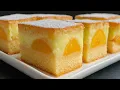 Easy Peach Cake Recipe! with Homemade Custard - Peach dessert recipe