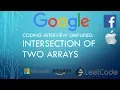 Coding Interview Tutorial 95 - Intersection of Two Arrays LeetCode