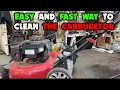 BEST WAY to Clean Carburetor on Troy Built TB105 Push Mower Briggs 500E Series Engine Won t Start