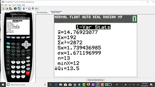 TI-84 Sample Standard Deviation and Variance
