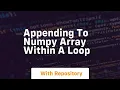 appending to numpy array within a loop