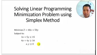 Solving Linear Programming Minimization Problem Using Simplex Method