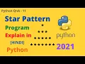 Half Diamond Pattern Print in Python Pattern Print in Python in Hindi QnA - 11 CwP