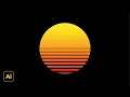Make a Simple Retro Sunset Background Design Adobe Illustrator Tutorials