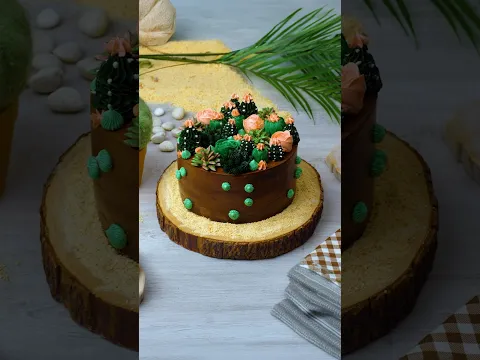 Decoración de pastel con jardín de cactus 🌵 🎂 #shorts #cake #DeliWow