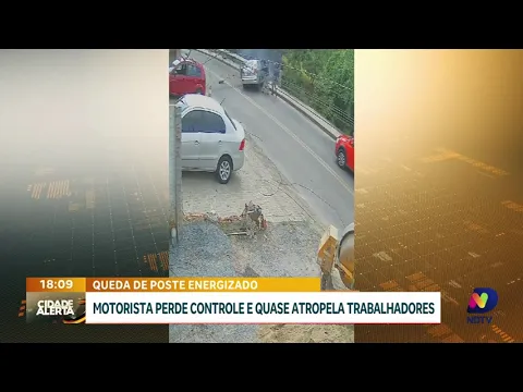 Motorista perde controle e quase atropela trabalhadores em Blumenau