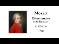 Mozart: Divertimento in B-flat major, K. 137/125b (with Score)