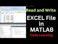 How to Write and read data File in MATLAB data in Excel file save data in MATLAB import file