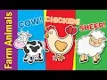 Learn Farm Animals for Kids | Video Flash Cards | Kindergarten, Preschool \u0026 ESL | Fun Kids English