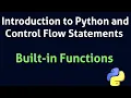Built-in Functions Introduction to Python and Control Flow Statements Fyugp Calicut University 4th