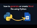 how to generate or create word file using Python