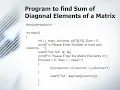 Program to find Sum of Diagonal Elements of a Matrix
