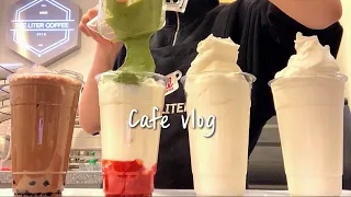 (Sub)🩵🧚‍♀️스무디가 땡기는 계절이 왔어요🧚‍♀️🩵 / cafe vlog / 카페 브이로그 / 더리터 / asmr / nobgm