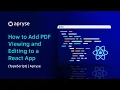 How to Add PDF Viewing and Editing to a React App TypeScript Apryse