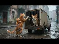 Download Lagu Mama Cat and Ginger Kitten Rescue Corgi Dog from Animal Traffickers’ Truck. 🐾🚚🐶