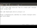 PHP tutorial how to create pdf receipt note using fpdf