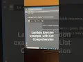 Python Lambda function example with List Comprehension