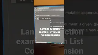 Python Lambda function example with List Comprehension