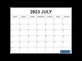 July 2023 CALENDAR SIMPLE CALENDAR