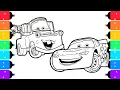Coloring Lightning McQueen and Mater Disney Pixar Cars Coloring Page