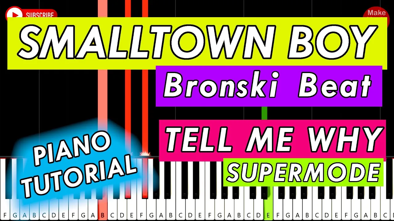 SMALLTOWN BOY (Bronski Beat) - PIANO TUTORIAL - (Supermode - Tell Me Why)