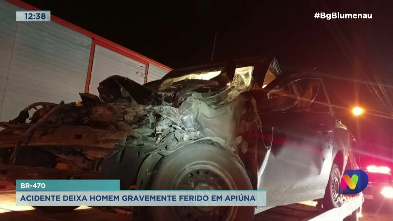 BR-470: acidente deixa homem gravemente ferido em Apiúna