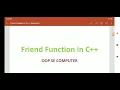OOP FRIEND FUNCTION PART 1