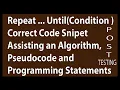 Repeat Until Loop Assisting an algorithm pseudocode and programming statements