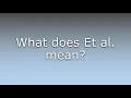 What does Et al mean