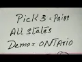 Pick 3 Lottery pairs Method For Ontario Canada