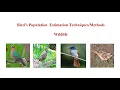 Population Estimation Methods Birds Population Estimation Methods Wildlife