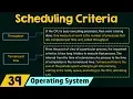 Scheduling Criteria