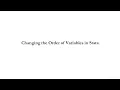 Changing the Order of Variables in Stata