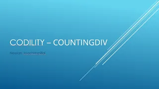 Codility - CountDiv JavaScript